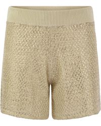 Peserico - Pantalones cortos peseros en algodón de lino laminado Mhilo de lange - Lyst