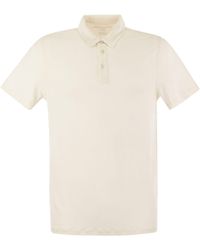 Majestic - Linen Short Sleeved Polo Shirt - Lyst