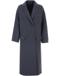 Brunello Cucinelli - Wool And Cashmere Double-breasted Coat - Lyst