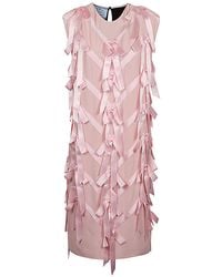 Prada - Sablé Embroidered Dress - Lyst