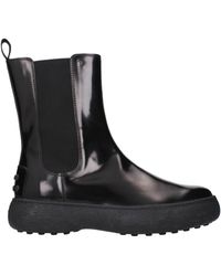 Tod's - Schwarzes Leder Damens Schuhe - Lyst