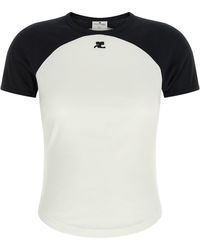 Courreges - 'Circle Contrast' T-Shirt - Lyst
