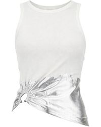Rabanne - Ribbed Top With Piercing Applique - Lyst