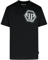 Philipp Plein - Maglietta Di Cotone Nera Di - Lyst