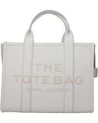 Marc Jacobs - Borse A Mano The Tote Donna Pelle Bianco/Cotone - Lyst