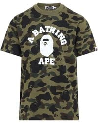 A Bathing Ape - 1St Camo College T Shirt - Lyst
