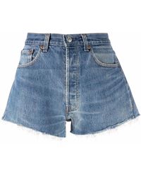 RE/DONE - Jeans-Shorts Mit Ungesäumten Kanten - Lyst