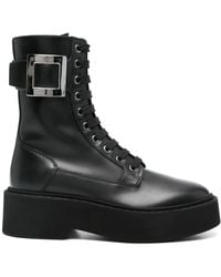 Roger Vivier - Viv Rangers Leather Boots - Lyst