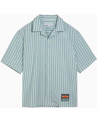 Maison Kitsuné - Maison Kitsuné Short Sleeved Striped Cotton Shirt - Lyst