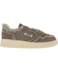 Autry - Medalist Low Suede Trainers With Shearling Lining - Lyst