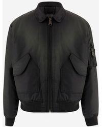 Cultura - Giacca Bomber Di Nylon Con Bordo A Coste - Lyst