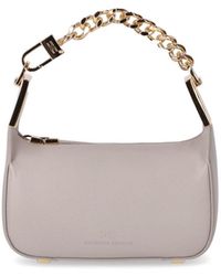 Elisabetta Franchi - Pearl Grey Mini Bag With Chain - Lyst