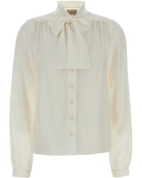 Valentino Garavani - Ivory Crepe Shirt - Lyst