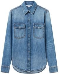 Stella McCartney - Pulverblaues Bio-Baumwollhemd - Lyst
