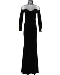 Elisabetta Franchi - Sweetheart Mesh Maxi Dress - Lyst