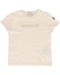 Moncler - Cream Ss T Shirt - Lyst