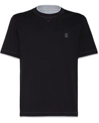 Brunello Cucinelli - Logo Katoenen T -shirt - Lyst