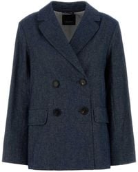 Max Mara - Stretch Denim Nero Blazer - Lyst