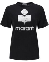 Isabel Marant - Zeel T -shirt Met Metalen Logo -print - Lyst
