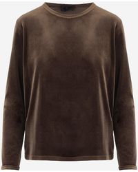 F.it - Langärmliger Pullover aus Stretch-Samt - Lyst