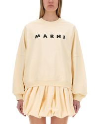 Marni - Cotton Sweatshirt With Print - Lyst