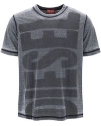 DIESEL - T Shirt Met Burn Out Logo - Lyst