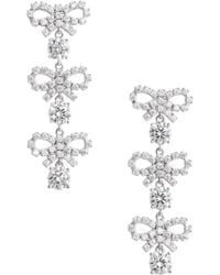 Self-Portrait - Crystal Micro Bow Tiered Earrings - Lyst