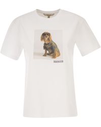 Barbour - Marine Katoenen T-shirt Met Print - Lyst