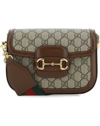 Gucci - Gg Supreme Fabric And Leather Mini Horsebit 1955 Crossbody Bag - Lyst