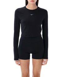 Nike - Long-Sleeve Cropped Top - Lyst