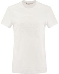 Max Mara - Taverna Baumwoll -T -Shirt mit Frontalstickerei - Lyst