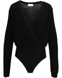 Elisabetta Franchi - V-Neck Wrap-Style Bodysuit - Lyst
