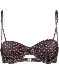 Faithfull the Brand - Stefania Polka-Dot Bikini Top - Lyst