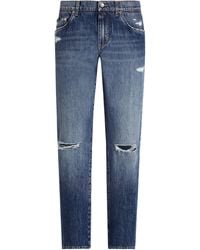 Dolce & Gabbana - Classic Cotton Jeans With Distressed Details - Lyst
