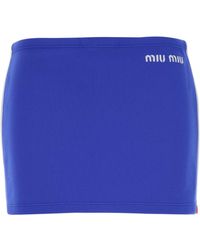 Miu Miu - Logo Mini Skirt - Lyst