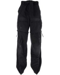 Balenciaga - Black Cotton Knife Cargo Pantaboots - Lyst