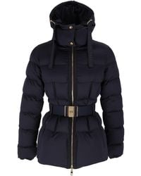 Elisabetta Franchi - Padded Belted Hooded Jacket - Lyst