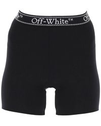 Off-White c/o Virgil Abloh - Fuera de pantalones cortos deportivos blancos con rayas de marca - Lyst