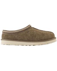 UGG - M Tasman Mules Shaggy en cuir marron - Lyst