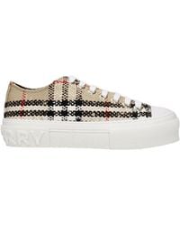 Burberry - Check Wool Sneaker - Lyst