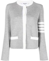 Thom Browne - 4- Bar Wool Cardigan - Lyst