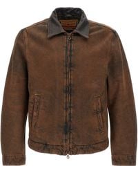 DIESEL - Padded Blouson In Coated Denim - Lyst