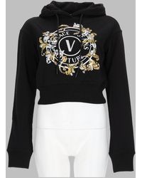 Versace Jeans Couture - Cropped Graphic Hoodie - Lyst