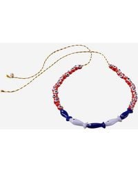 Sorbet Island - Fabric And Glass Bead Necklace - Lyst
