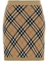 Burberry - Checked Mini Skirt - Lyst