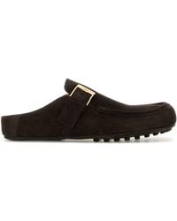 Tod's - Dark Suede Slippers - Lyst