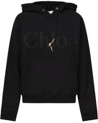 Chloé - Schwarzer Hoodie Mit Kängurutasche - Lyst