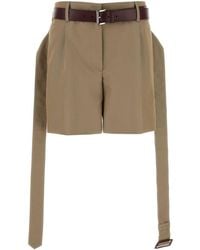 Prada - Khaki Twill Shorts - Lyst
