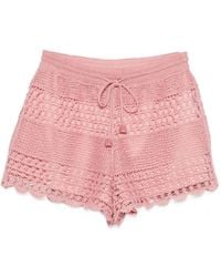 Zimmermann - Wanderlust Crochet Cotton Shorts - Lyst