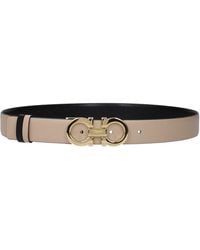 Ferragamo - Mujeres 's Cinturones de cuero beige/negro - Lyst